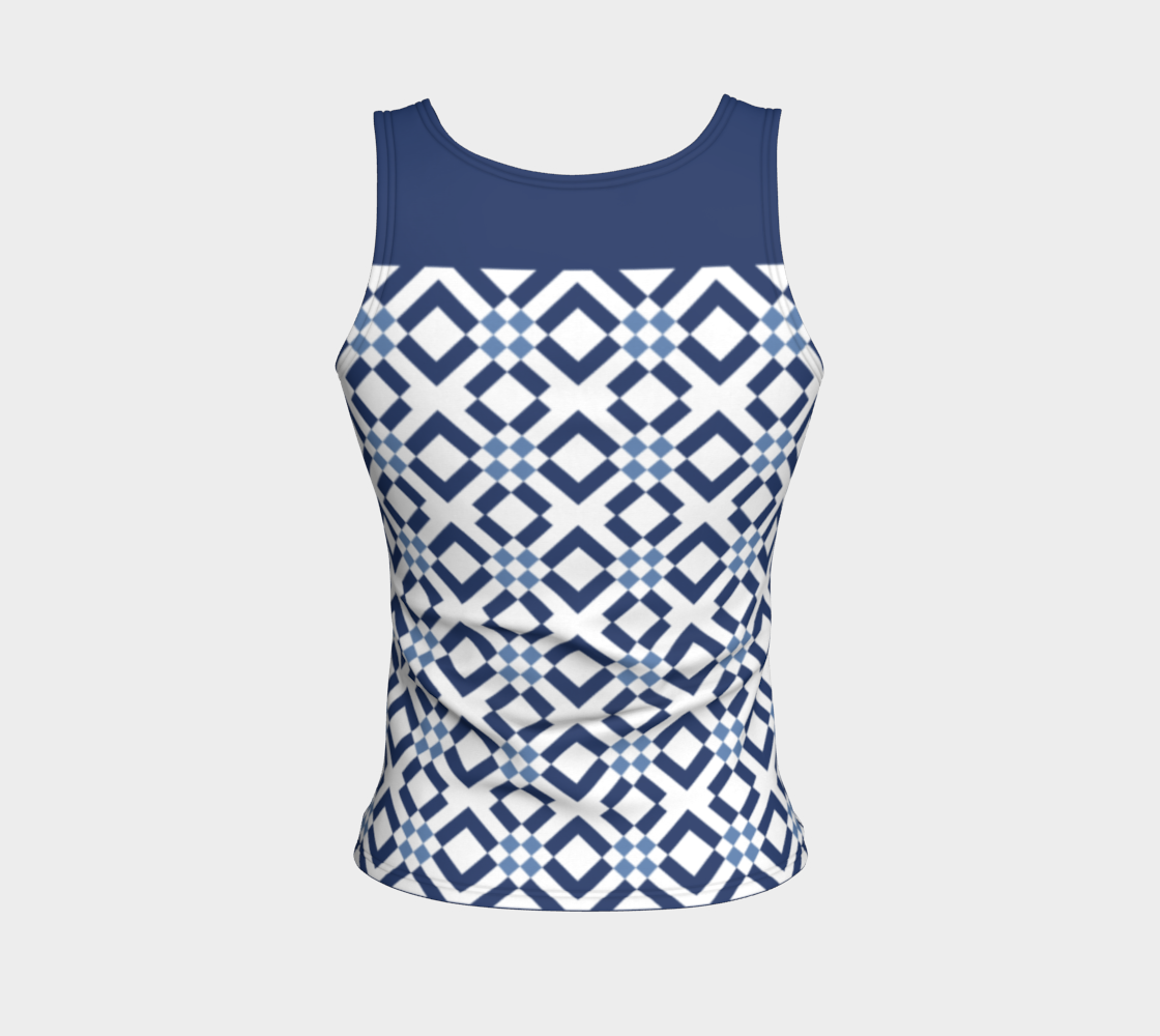 Classic Checkered Pattern Dark and Light Blue