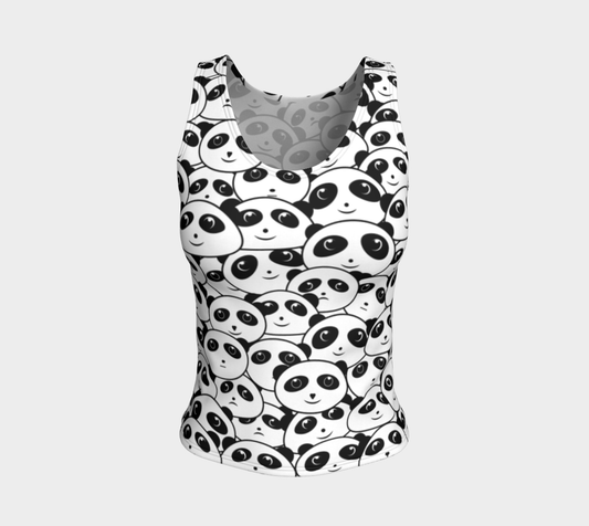 Panda Crowd Pandas Faces Cute Cartoon Pattern