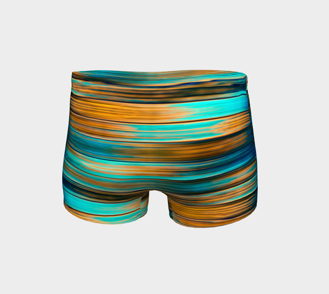 Silky Metal Ribbons Stripes Golden Turquoise Abstract Pattern