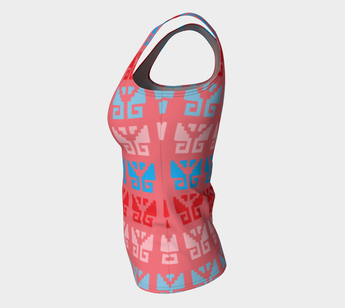 Aztec Ethnic Motif Pattern Pink Blue