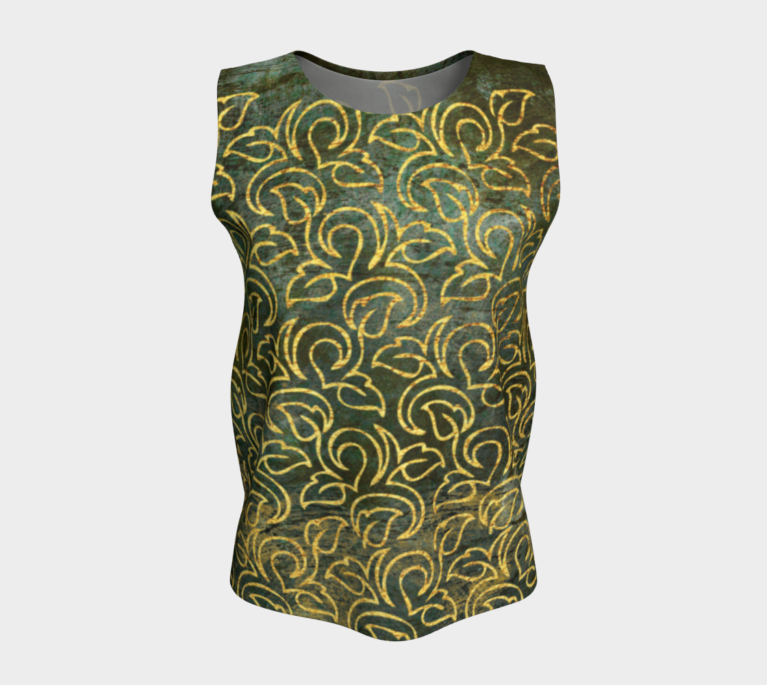 Classic Shabby-chic Damask Golden Leaves Pattern