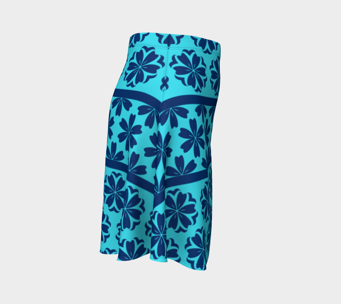 Japanese Style Floral Motif Kimono Pattern blue