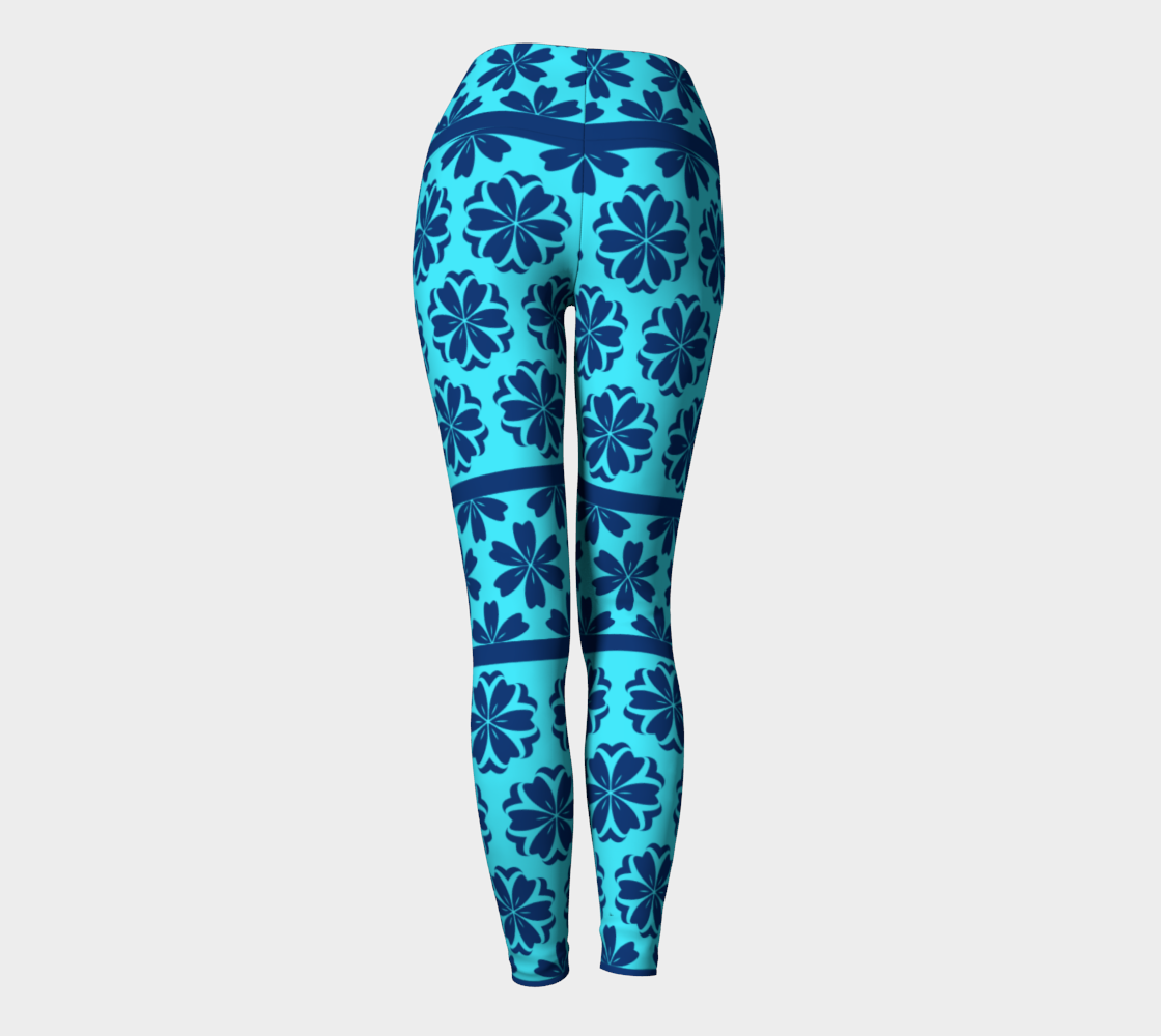 Japanese Style Floral Motif Kimono Pattern blue