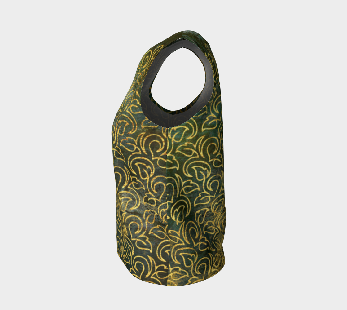 Classic Shabby-chic Damask Golden Leaves Pattern