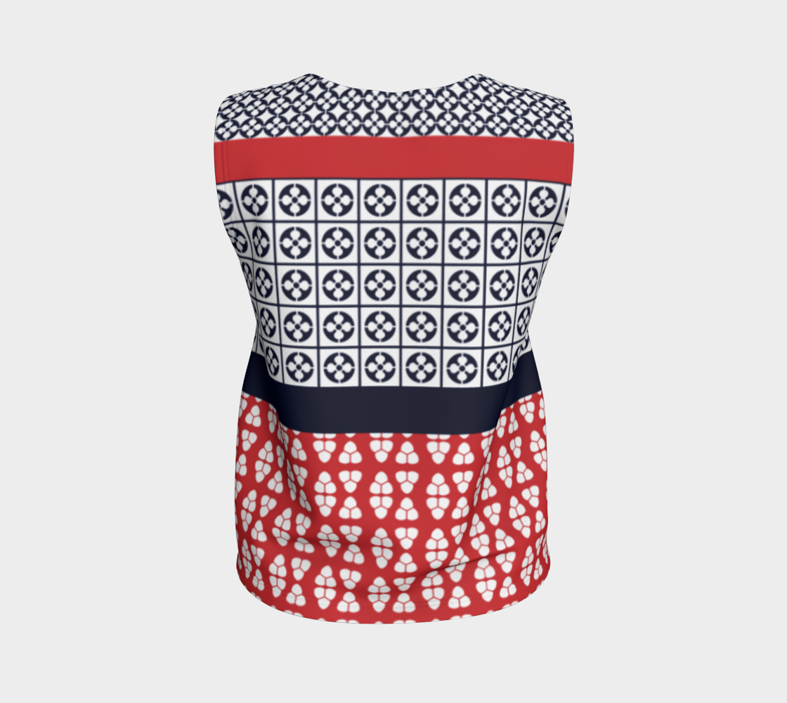 Japanese Style Ethnic Quilt Blue and Red