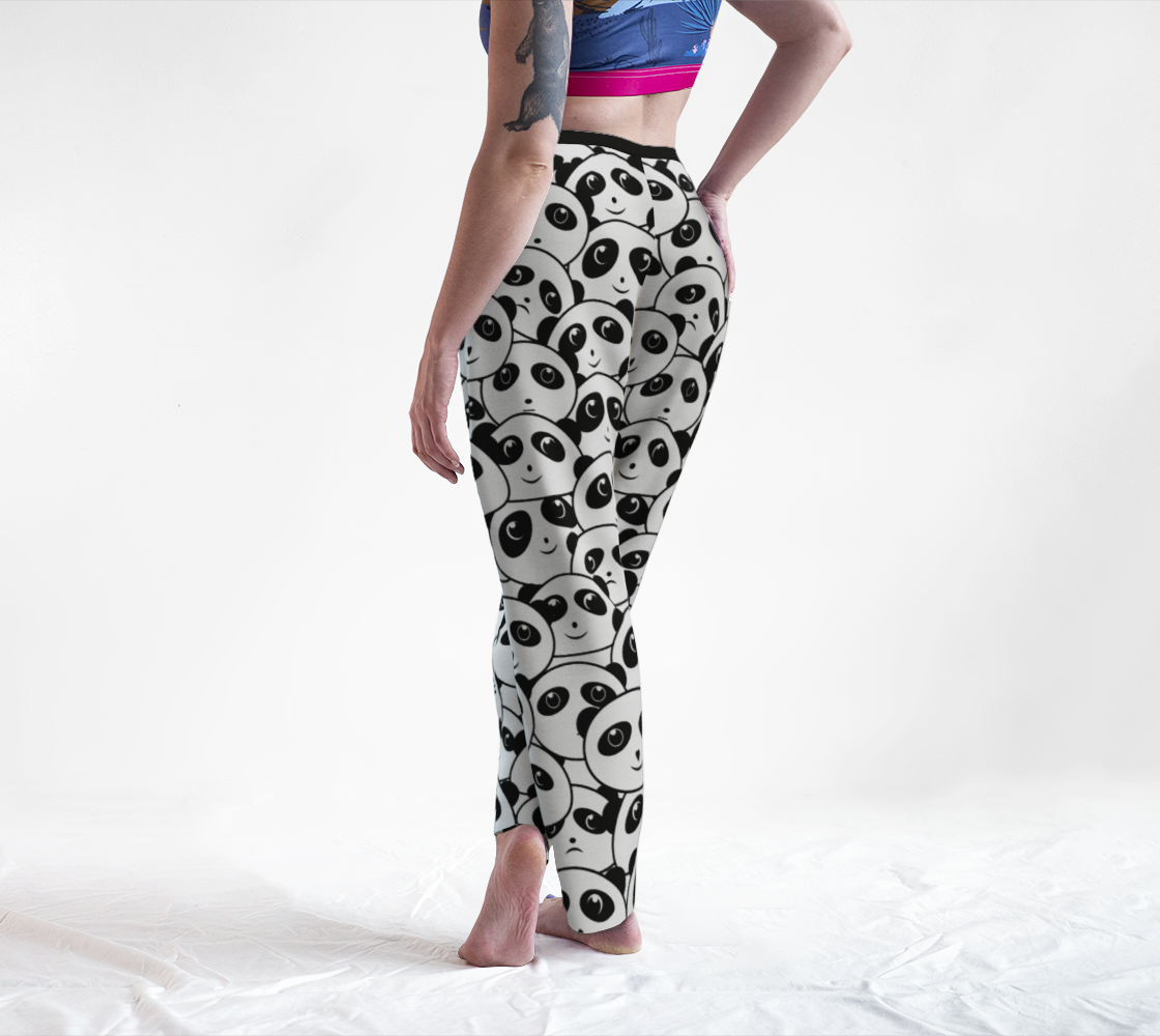 Our Panda Crowd Pandas Faces Cute Cartoon Pattern Lounge pants back