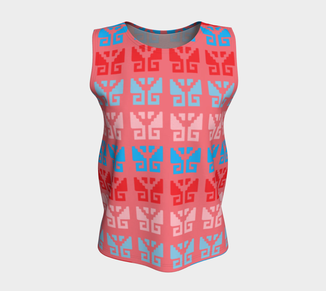Aztec Ethnic Motif Pattern Pink Blue