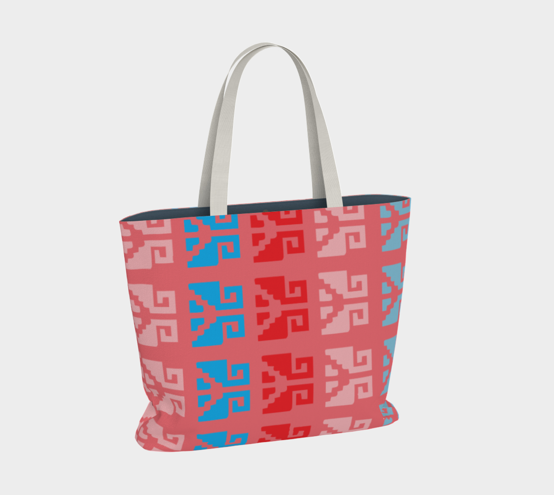 Aztec Ethnic Motif Pattern Pink Blue