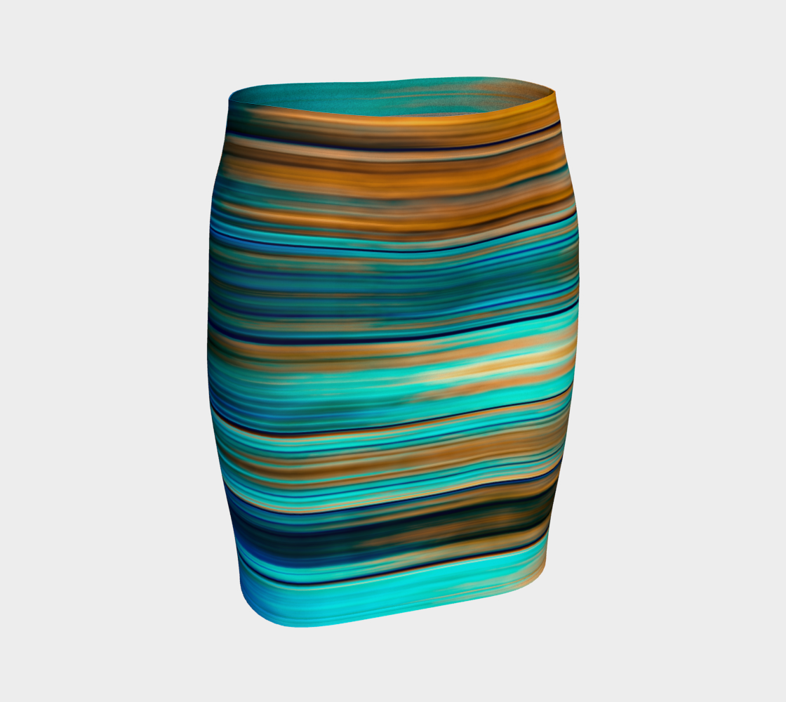 Silky Metal Ribbons Stripes Golden Turquoise Abstract Pattern