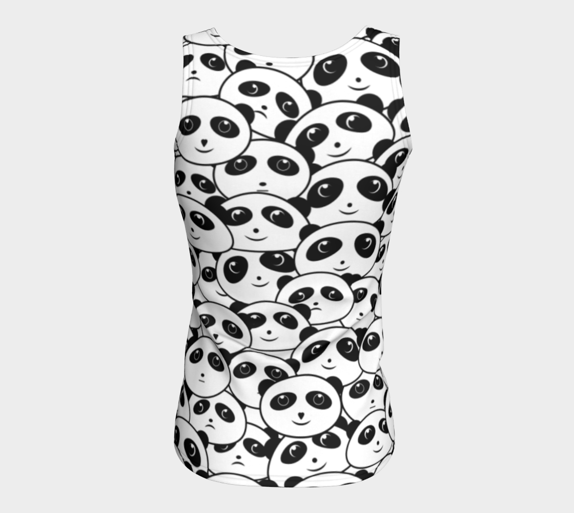 Panda Crowd Pandas Faces Cute Cartoon Pattern