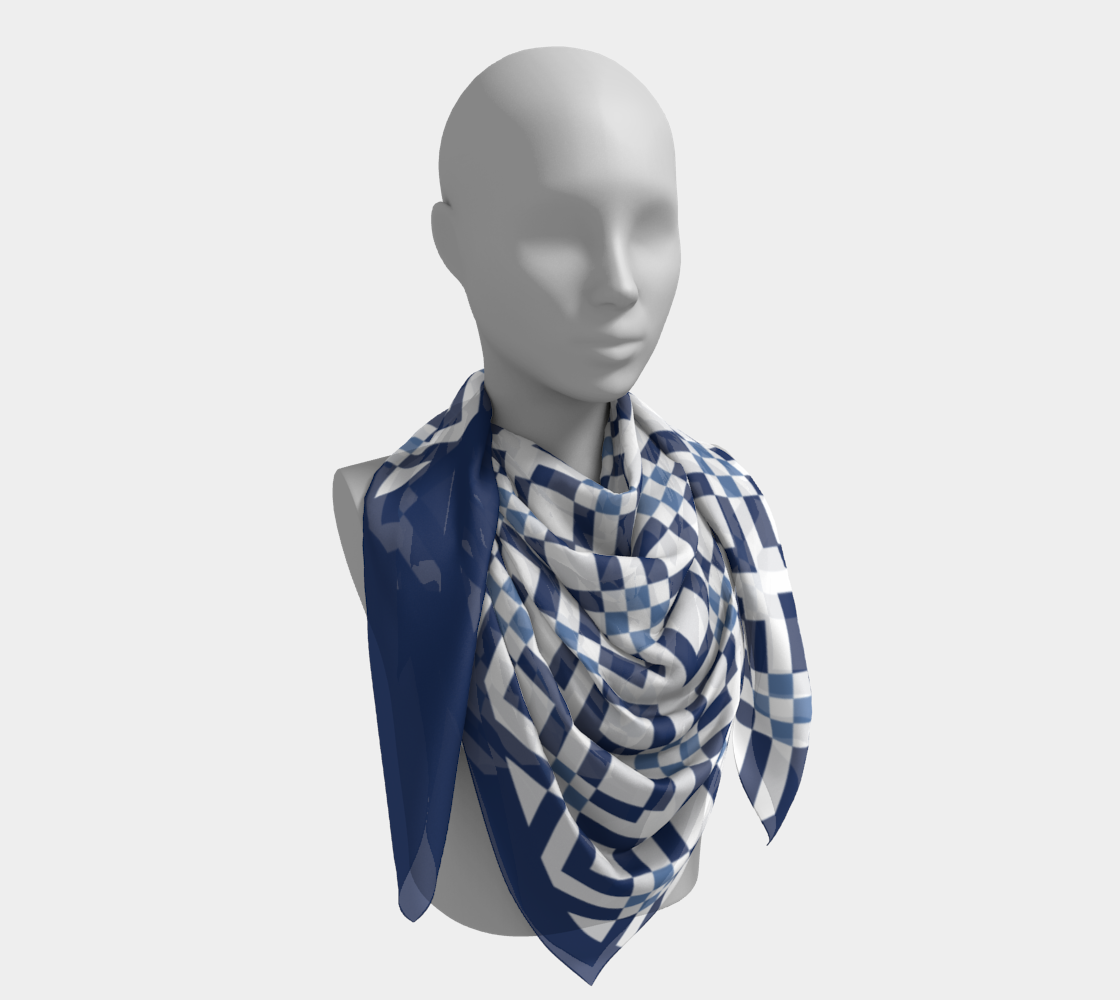 Classic Checkered Pattern Dark and Light Blue