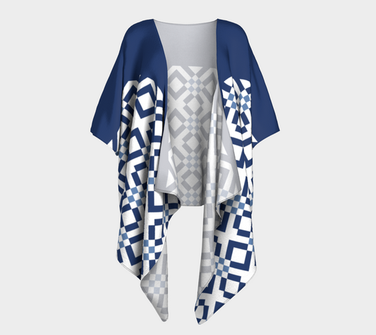 Classic Checkered Pattern Dark and Light Blue