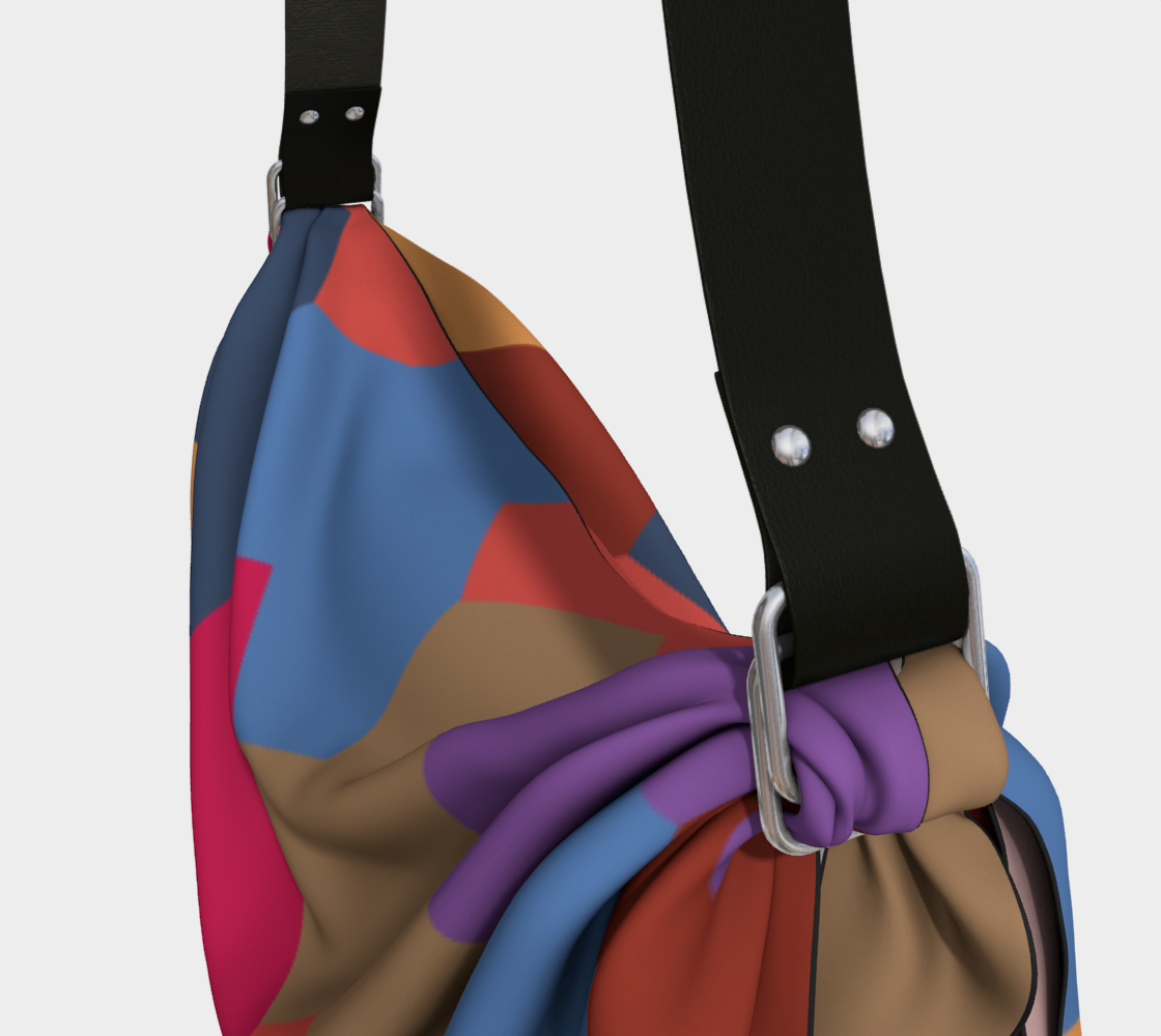 Japanese Style Colorful Mosaic Game Pattern origami tote bag detail