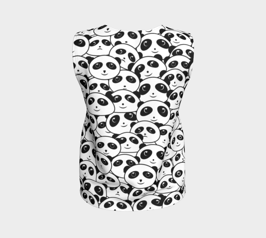 Panda Crowd Pandas Faces Cute Cartoon Pattern