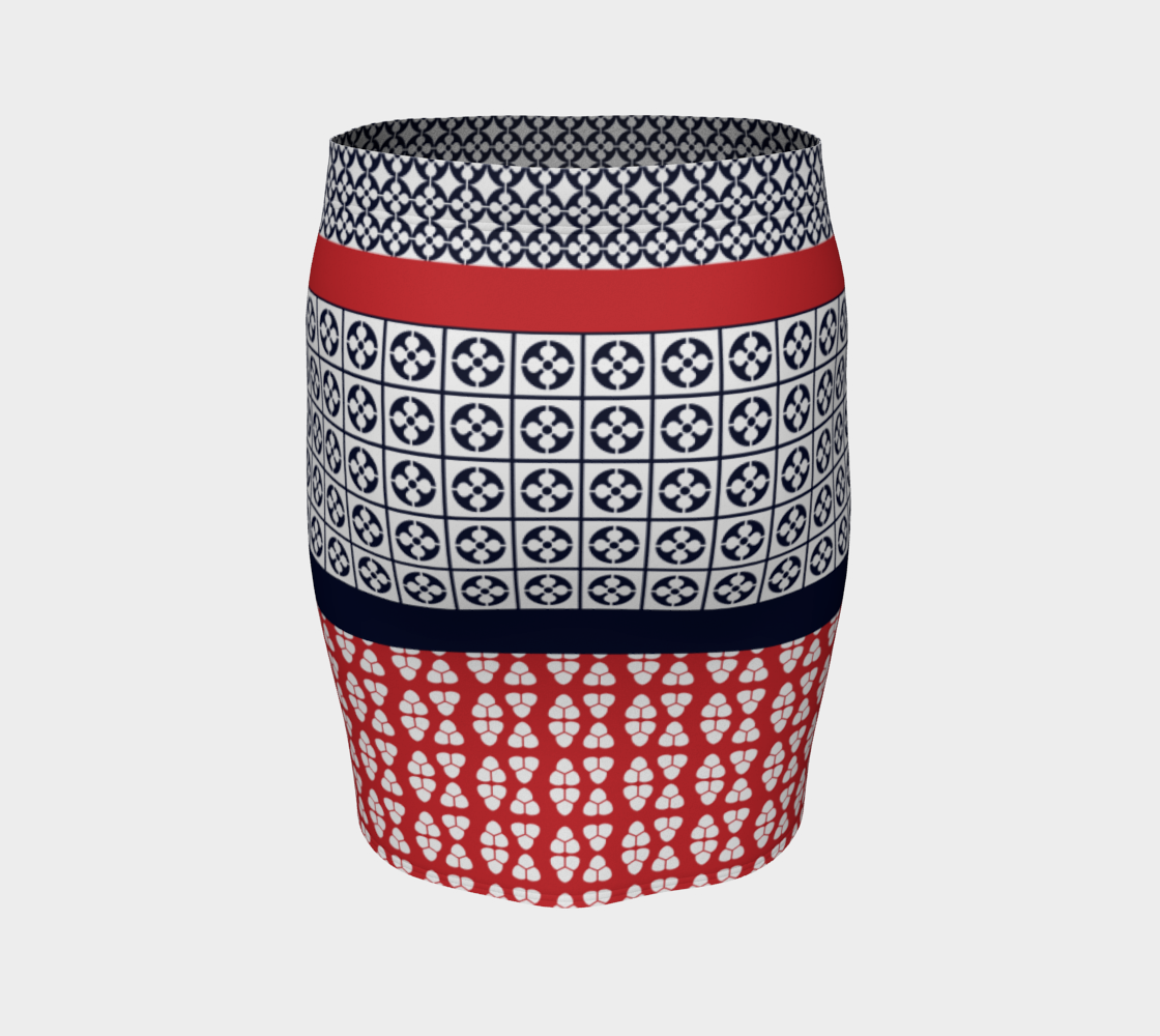 Japanese Style Ethnic Quilt Blue and Red