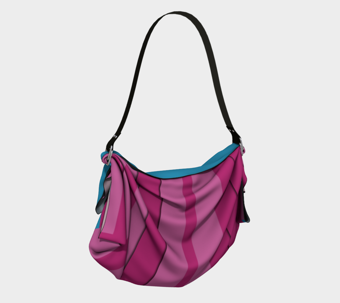 Vertical Origami Pink Stripes Blue Background Geometric Abstract