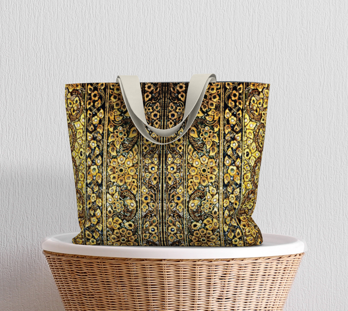 Antique Oriental Luxurious Glided Inlay floral Pattern