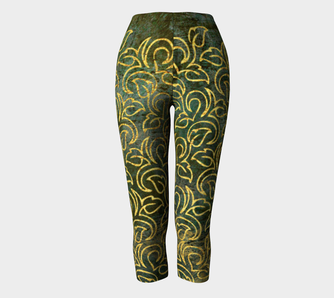 Classic Shabby-chic Damask Golden Leaves Pattern