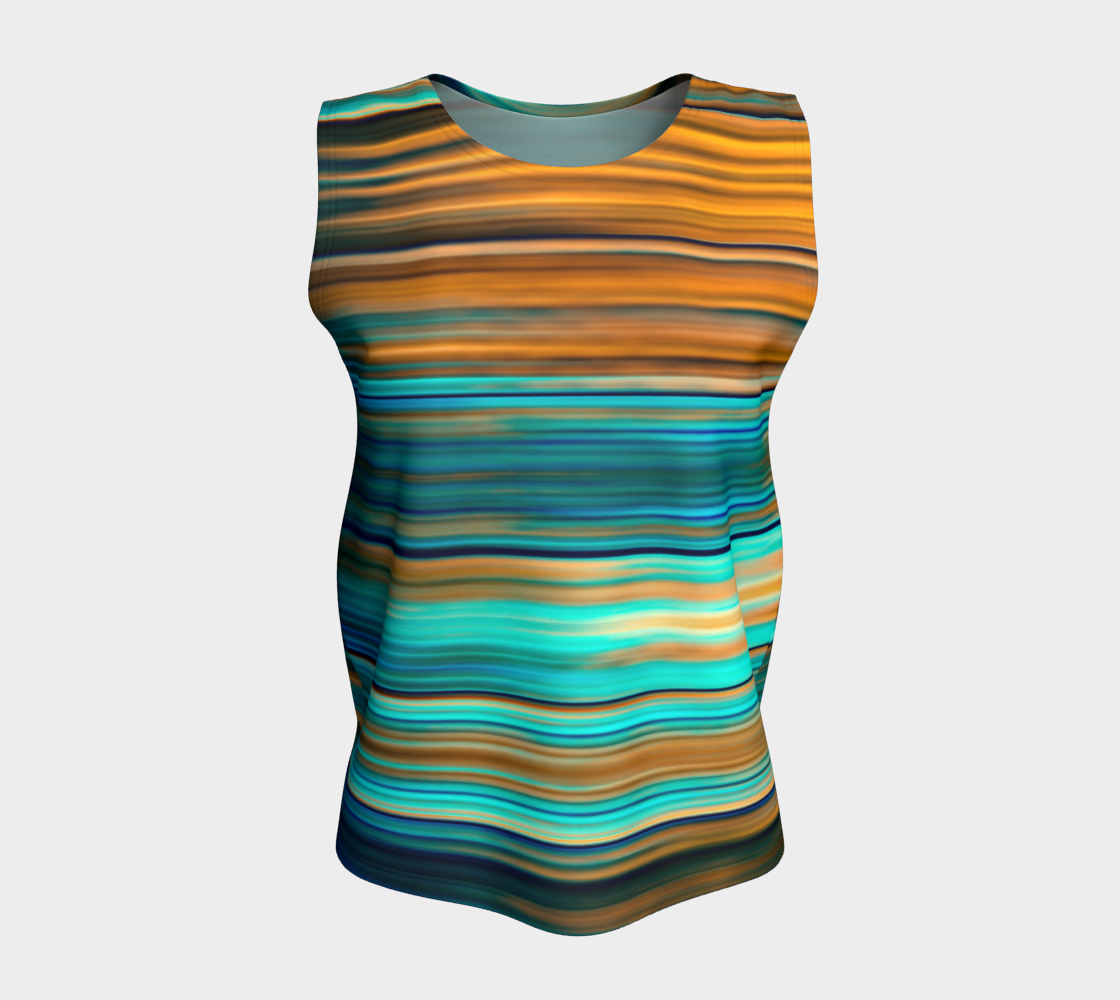 Silky Metal Ribbons Stripes Golden Turquoise Abstract Pattern