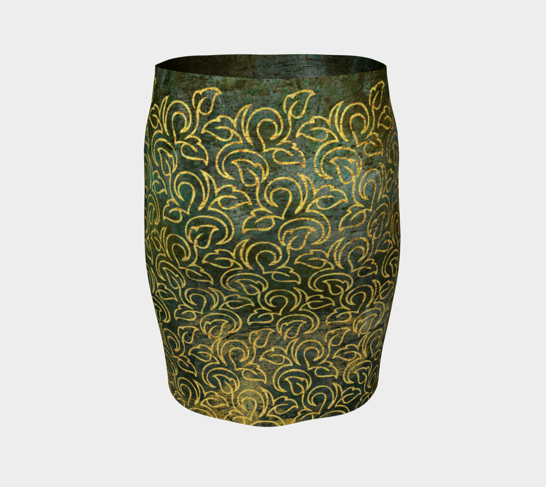 Classic Shabby-chic Damask Golden Leaves Pattern