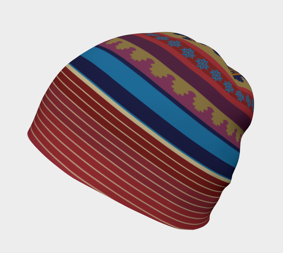 Ancient Persian Geometric Pattern Beanie riaght side view