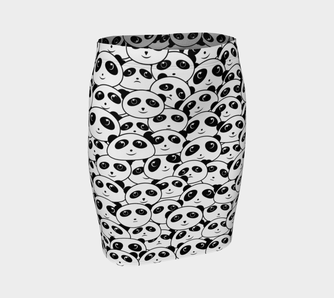 Panda Crowd Pandas Faces Cute Cartoon Pattern skirt