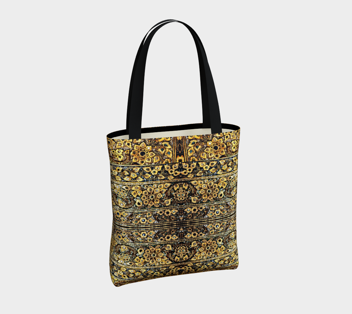 Antique Oriental Luxurious Glided Inlay floral Pattern