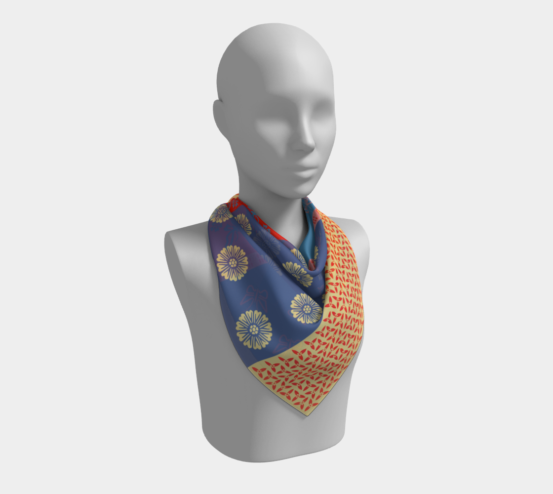 Japanese Butterflies Flowers Motif Shibori Patchwork