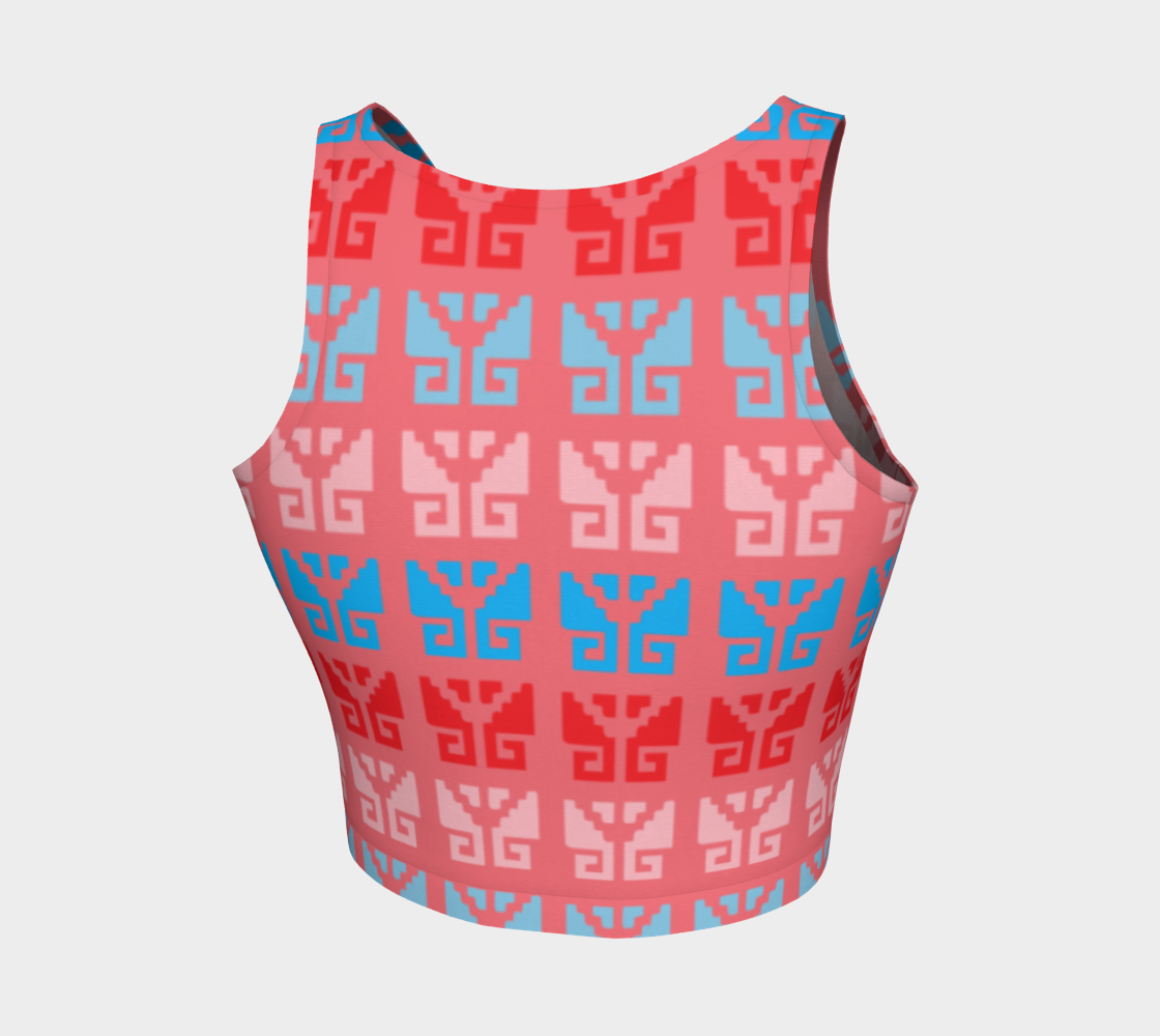 Aztec Ethnic Motif Pattern Pink Blue