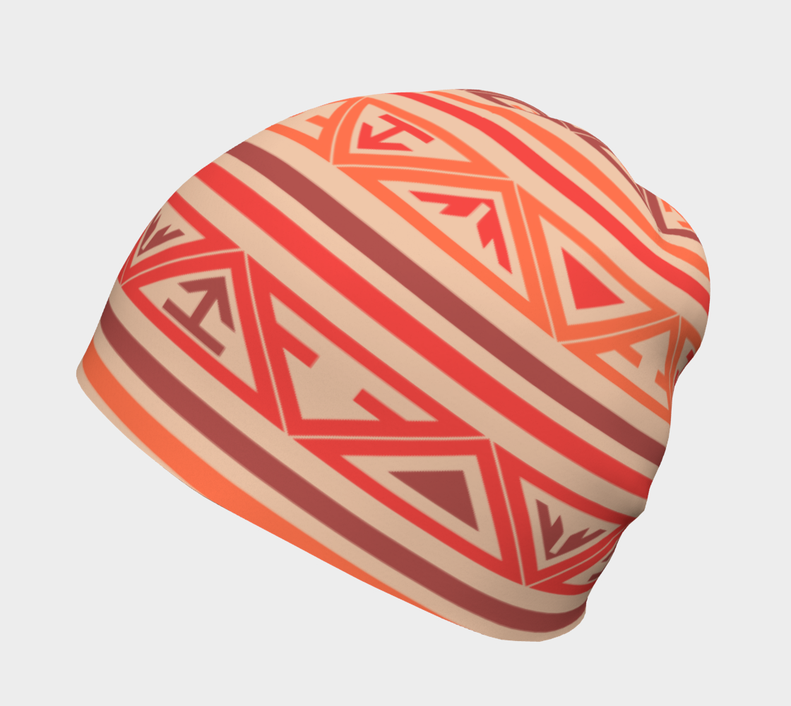 Traditional Ethnic Tribal Geometric Navajo Native American Motif Pattern Beanie right side view