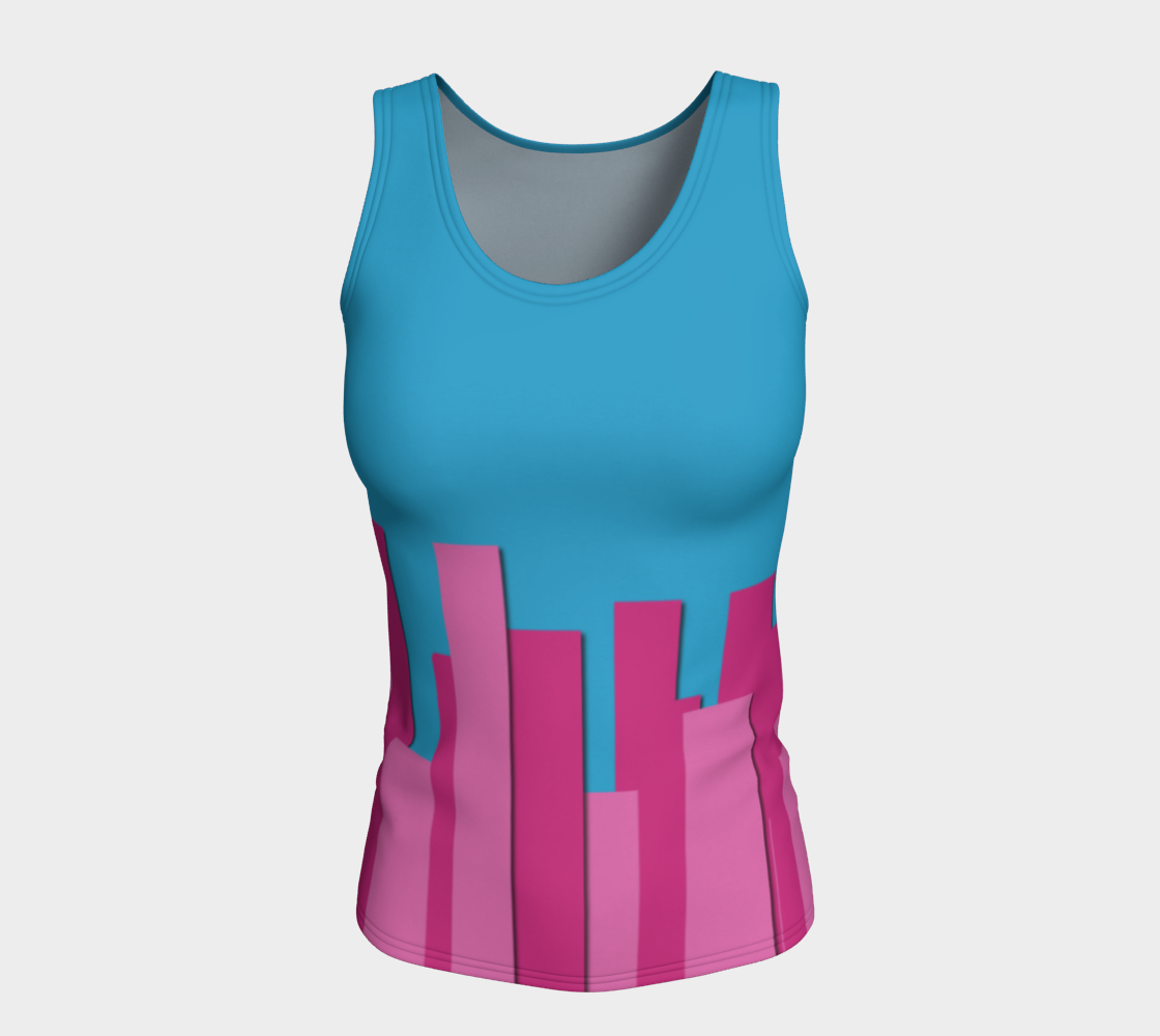 Vertical Origami Pink Stripes Blue Background Geometric Abstract