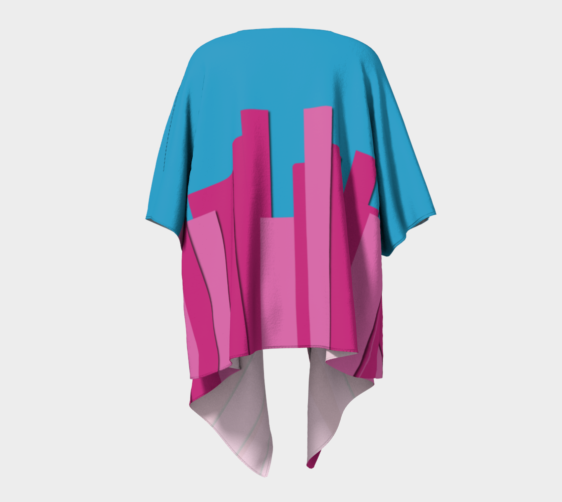 Vertical Origami Pink Stripes Blue Background Geometric Abstract