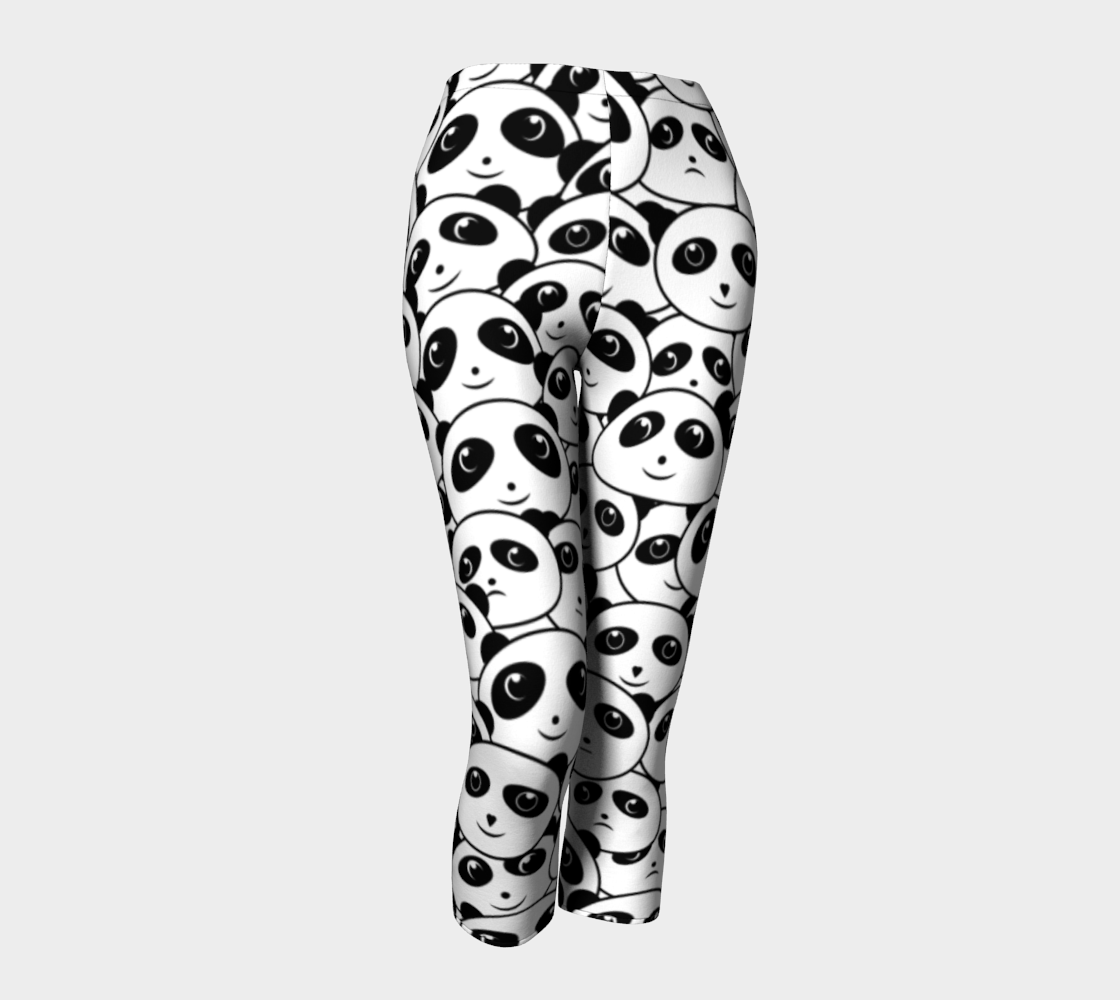 Panda Crowd Pandas Faces Cute Cartoon Pattern