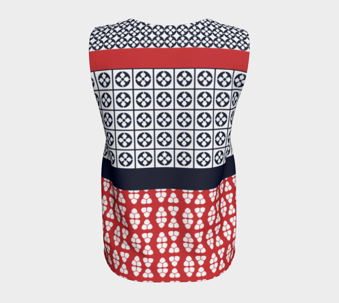 Japanese Style Ethnic Quilt Blue and Red