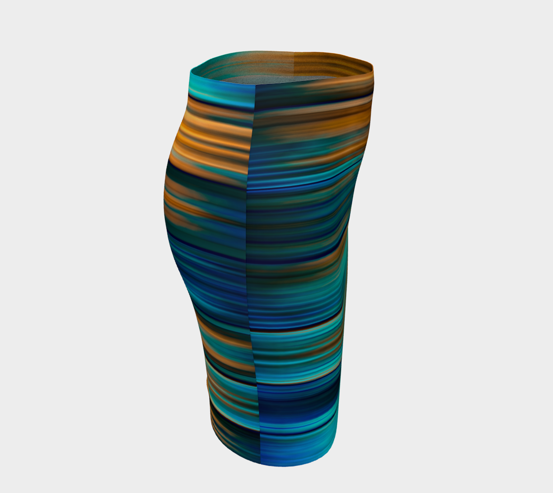 Silky Metal Ribbons Stripes Golden Turquoise Abstract Pattern