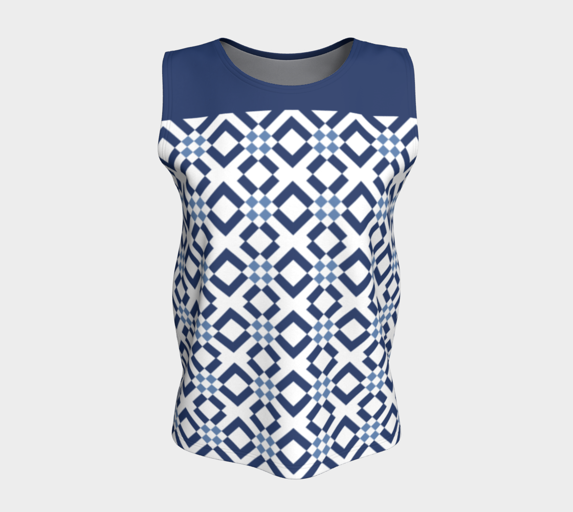 Classic Checkered Pattern Dark and Light Blue