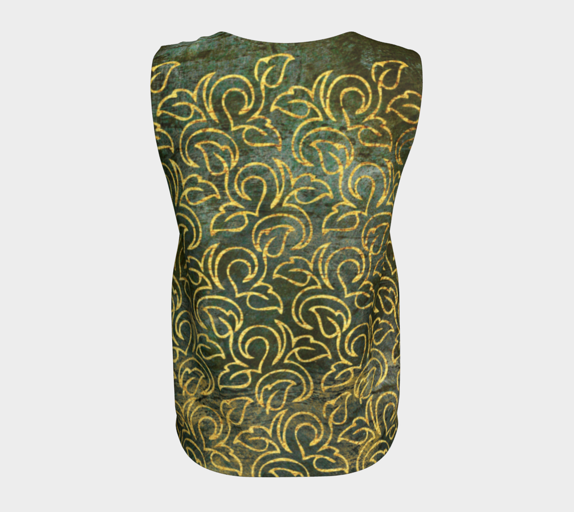 Classic Shabby-chic Damask Golden Leaves Pattern