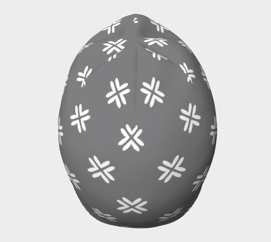 Minimal Elegant Modern Style Cross Pattern Grey Beanie top side view