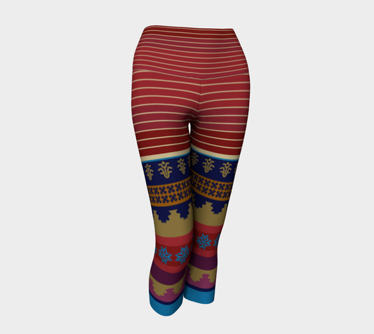 Ancient Persian Geometric Pattern yoga capris