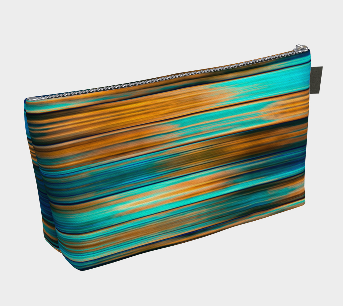 Silky Metal Ribbons Stripes Golden Turquoise Abstract Pattern