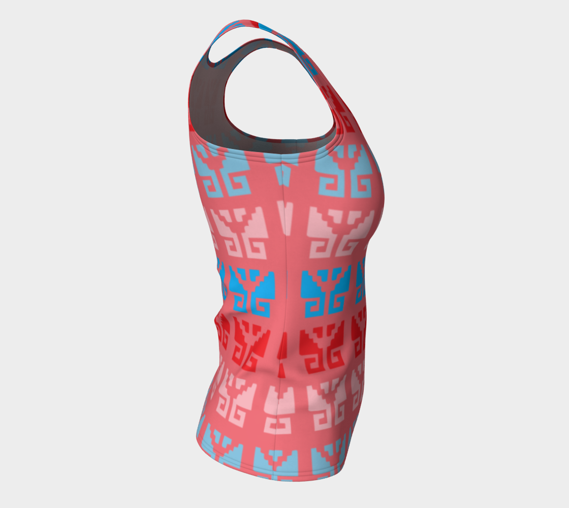 Aztec Ethnic Motif Pattern Pink Blue