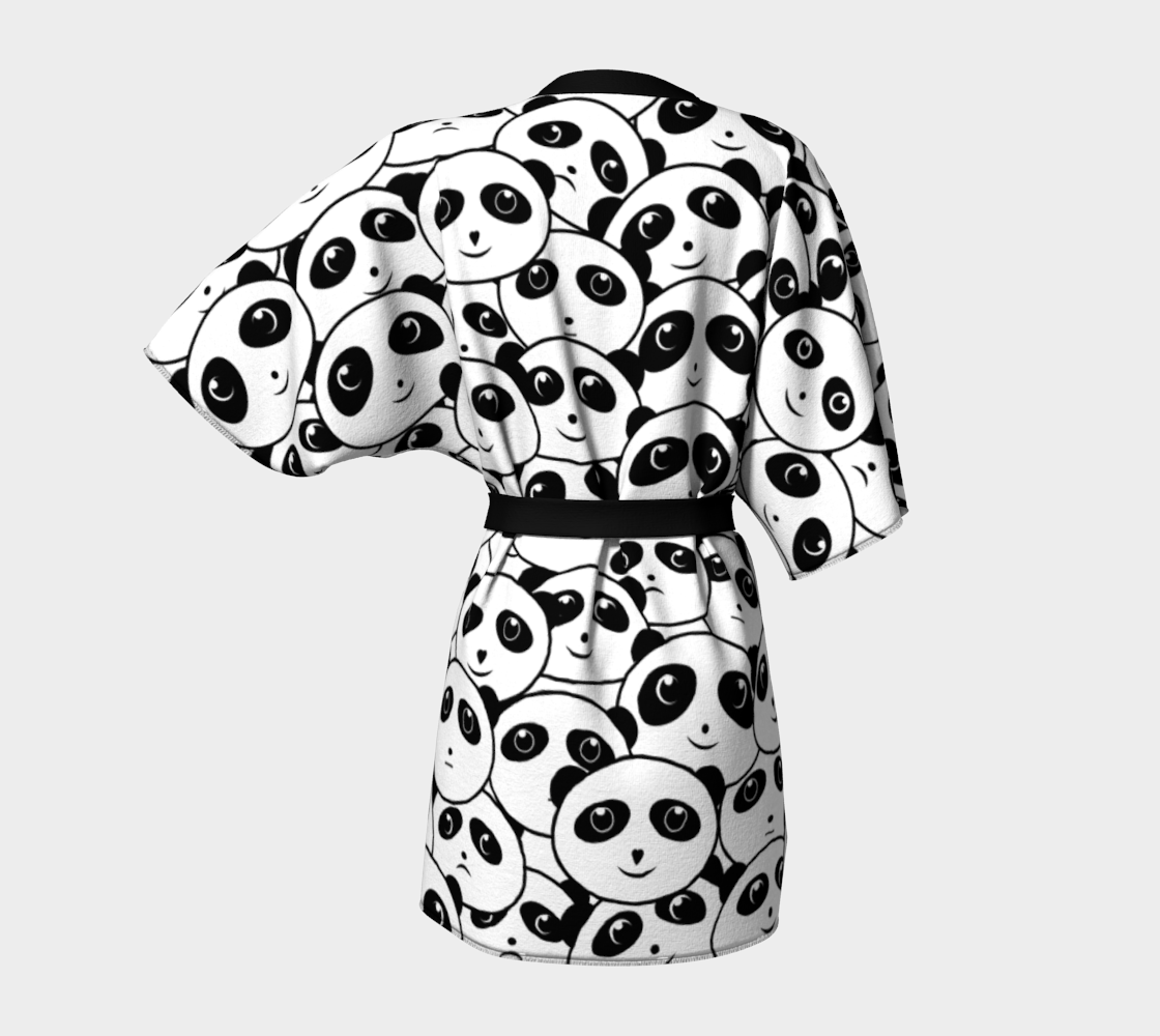 Panda Crowd Pandas Faces Cute Cartoon Pattern
