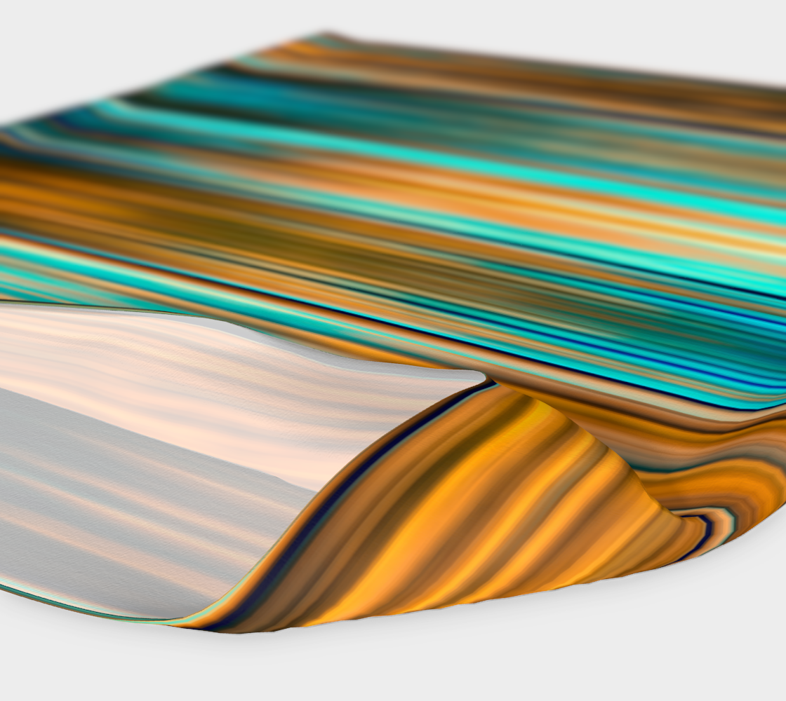 Silky Metal Ribbons Stripes Golden Turquoise Abstract Pattern