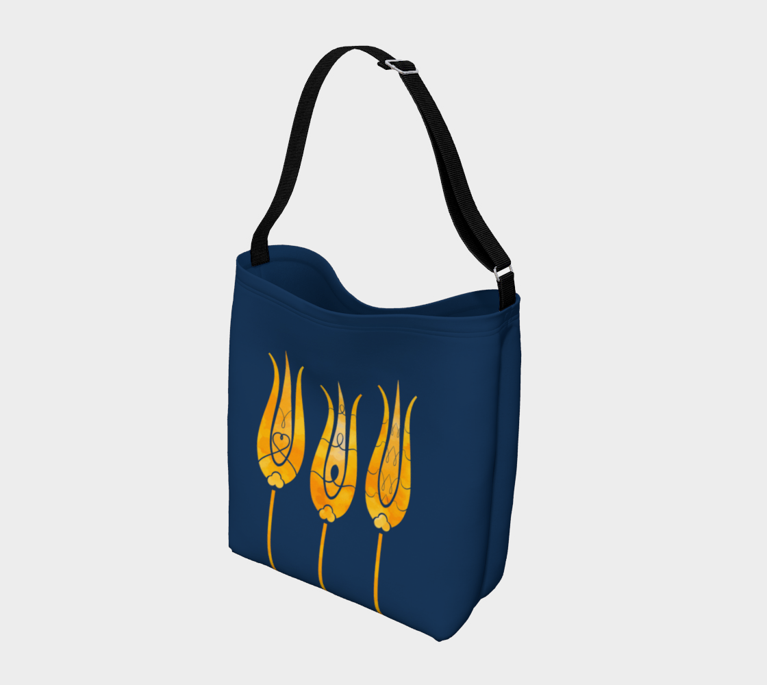 Traditional Decorative Turkish Art Golden Tulips Textured Flowers