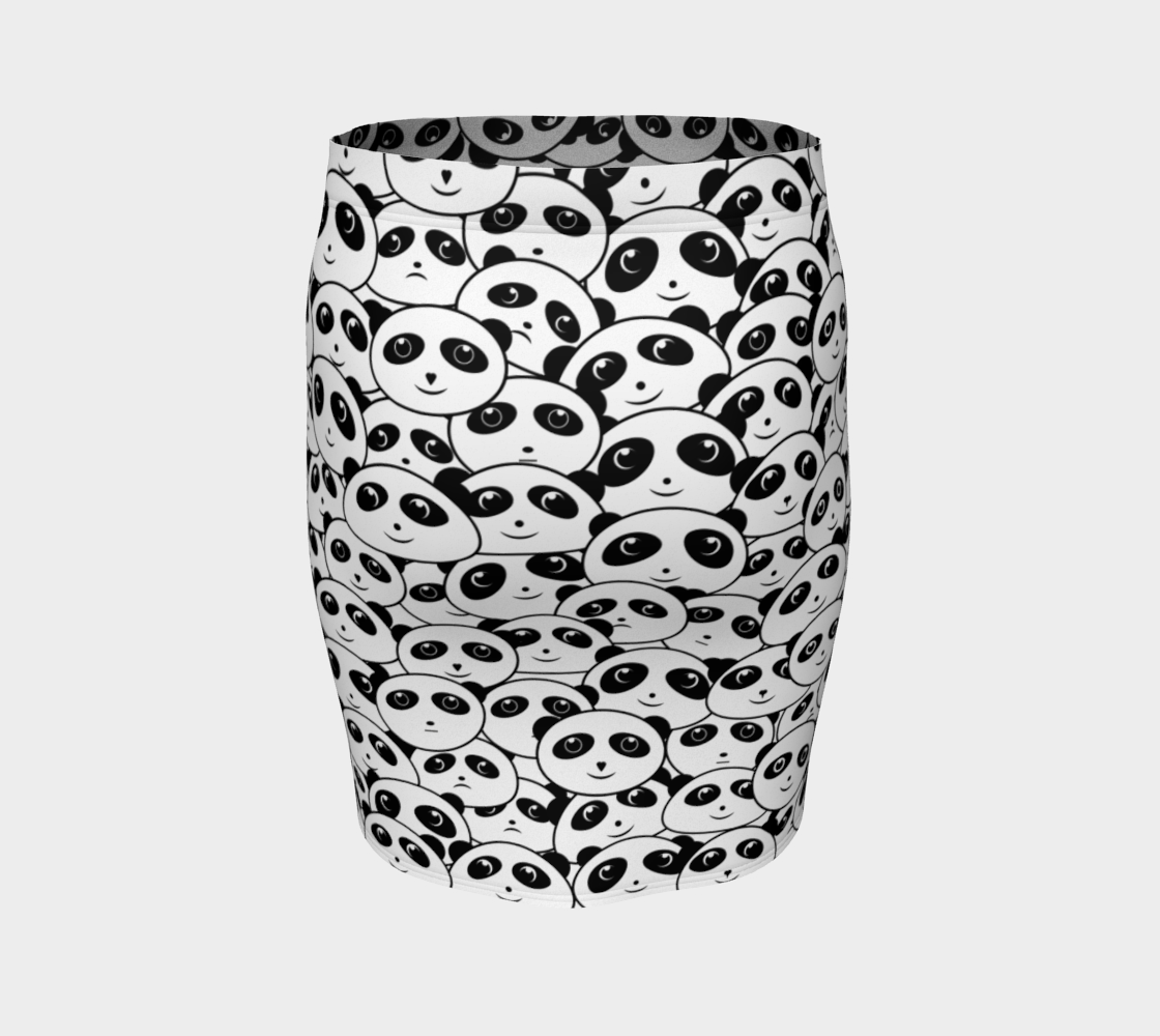Panda Crowd Pandas Faces Cute Cartoon Pattern skirt