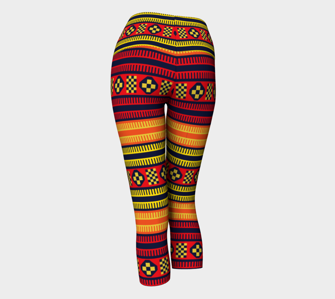 Native American Traditional Ethnic Tribal Indian Motif Pattern Yoga Capris back