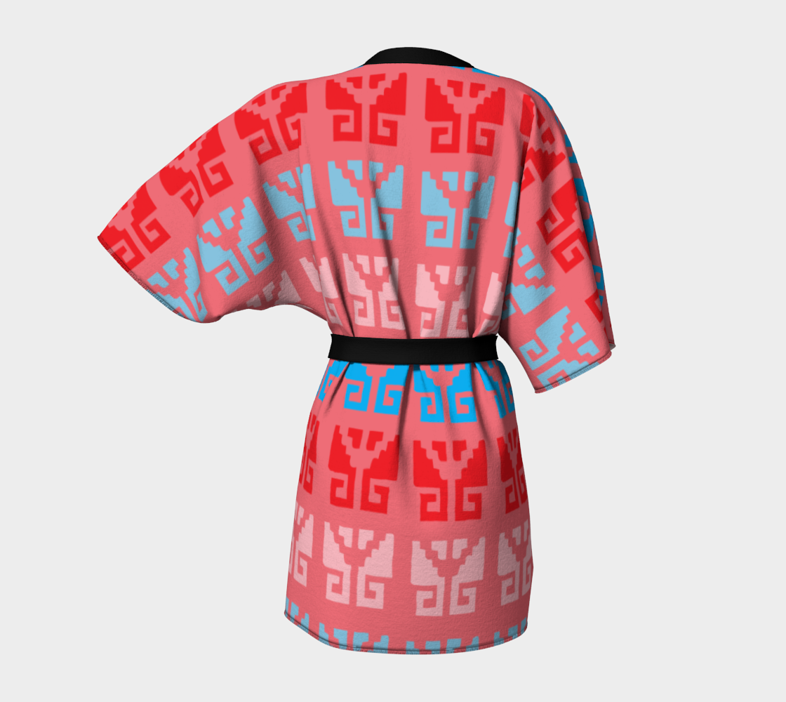 Aztec Ethnic Motif Pattern Pink Blue