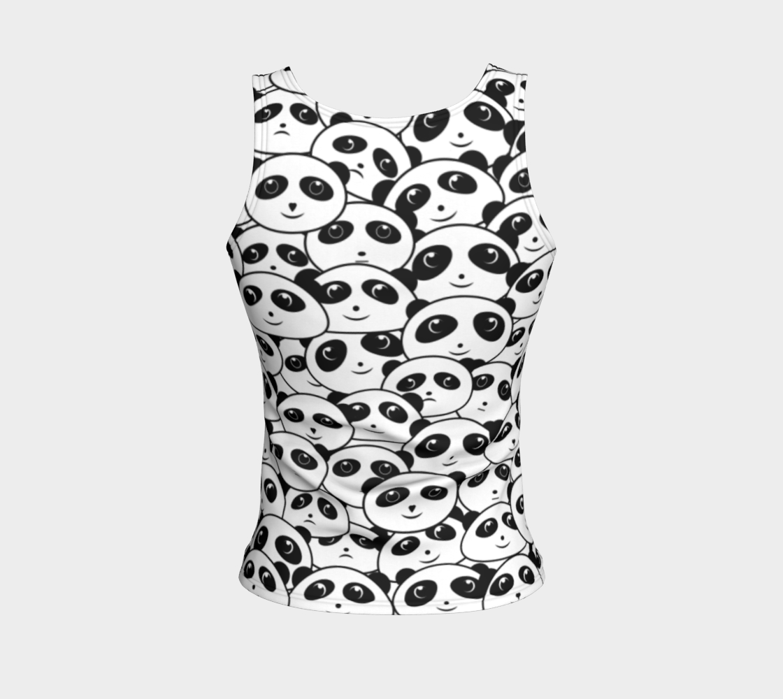 Panda Crowd Pandas Faces Cute Cartoon Pattern