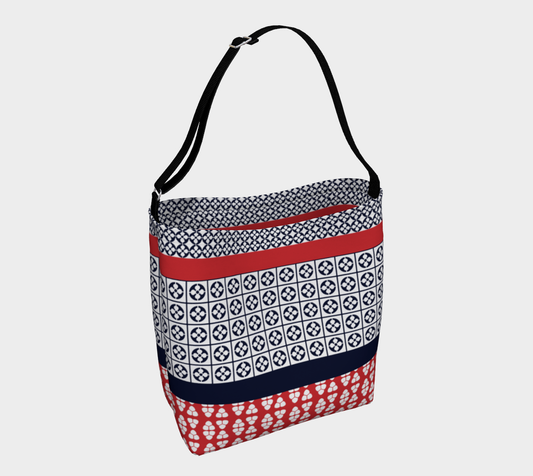 Japanese Style Ethnic Quilt Blue and Red