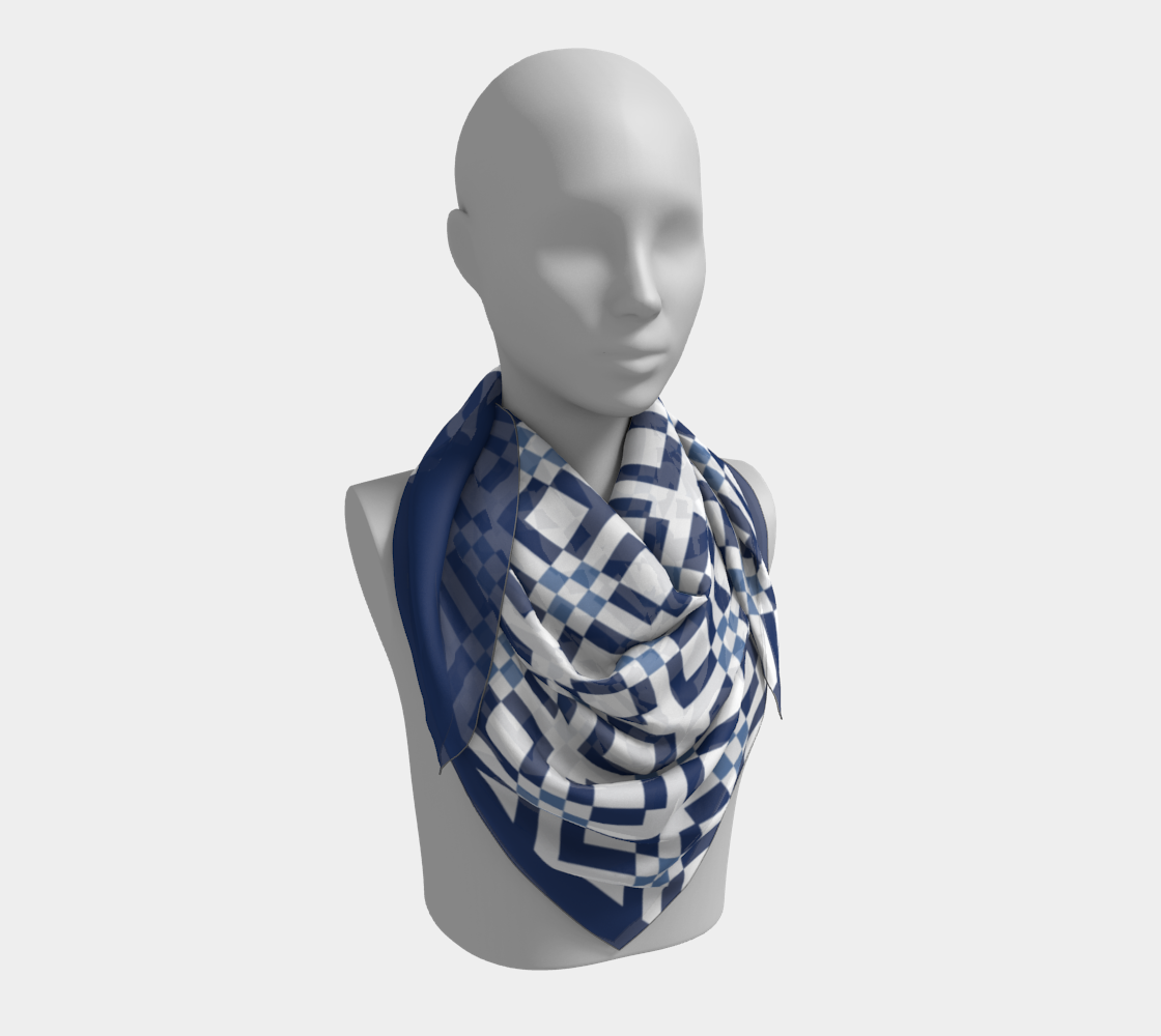 Classic Checkered Pattern Dark and Light Blue